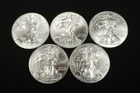 NobleSpirit (PH) SUPERB GEM BU 5x 2014 1oz .999 American Silver Eagle Lot #1