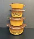 VINTAGE Pyrex Autumn Orchard 8pc Cinderella Casserole Set Stacking Nesting Bowls