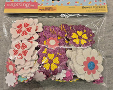 Spring Arts and Crafts - Foam 2D Colorful Flowers Stickers - 150 Pieces .95x2.25