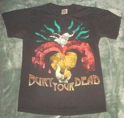 VTG BURY YOUR DEAD T SHIRT SMALL BLACK METALCORE BAND TOUR AUGUST BURNS RED LOGO