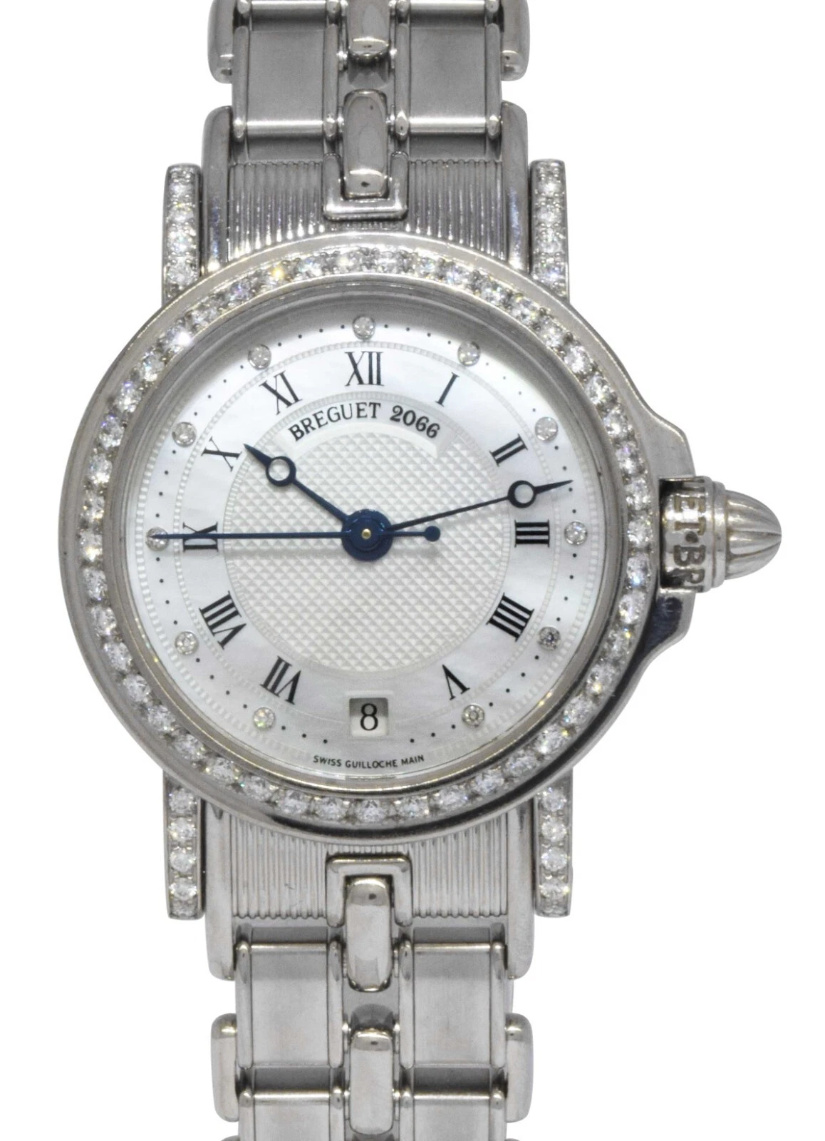 Breguet — Breguet Marine 18k White Gold MOP Diamond Ladies 26mm Automatic Watch 8401BB