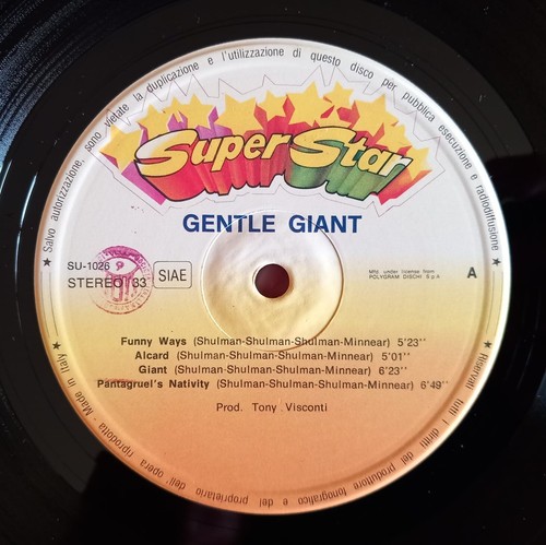 Gentle giant - Super star - stampa italiana g/f cover con libretto - MINT - Foto 12 di 13