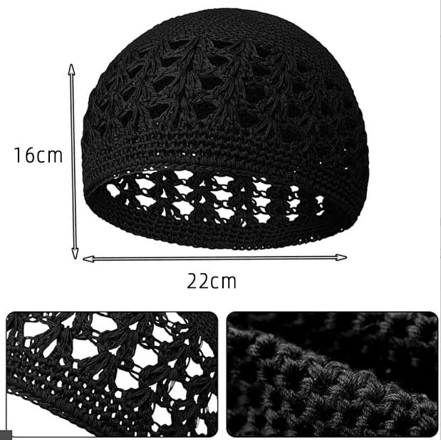 Hollow Out Hair Net Rainbow Crochet Cap Fishnet Hairnet Snood Sleep Night Cover - Image 2 of 4