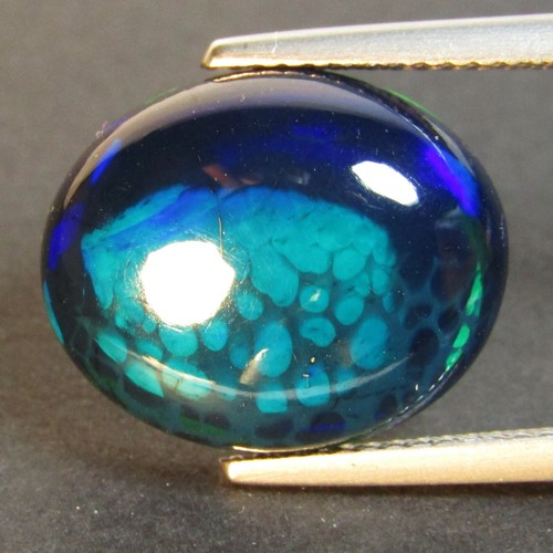7.47Cts Genuine Natural Multi Color Play Black Opal Oval Gemstone From Ethiopia - Picture 4 of 4