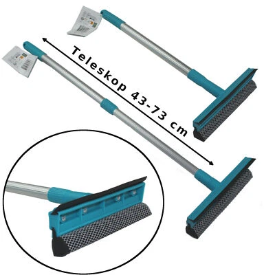 ALPINA Teleskop Fensterwischer Scheibenreiniger Fensterputzer Abzieher blau 43-73 cm