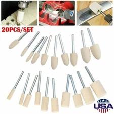 20pcs Wool Felt Polishing Bits Buffing Pads Tips Rotary Tool for Grinder Bit Kit