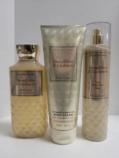 *3 Pack* Bath & Body Works SNOWFLAKES & CASHMERE Shower Gel/Body Cream/Mist NEW