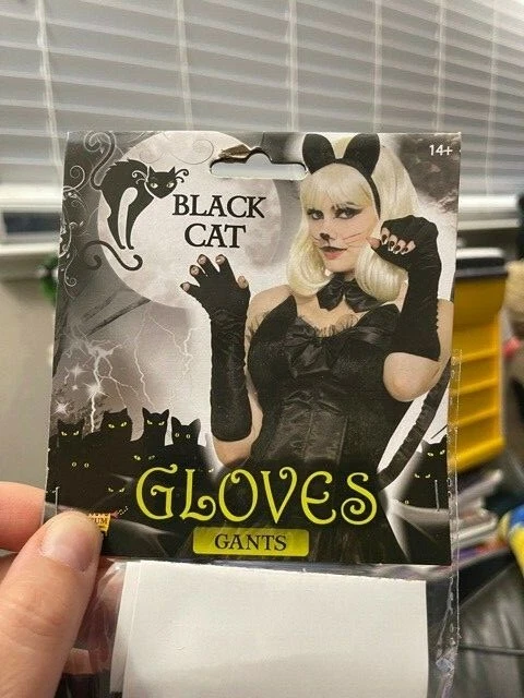 Guantes sin dedos gato negro - Accesorios de disfraz - Adulto adolescente ¡¡Nuevos!!! Foto 2 de 3
