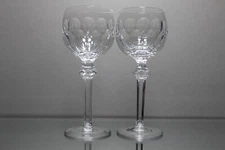 (2) Waterford Crystal Curraghmore Wine Hock Glasses Vintage Ireland Excellent