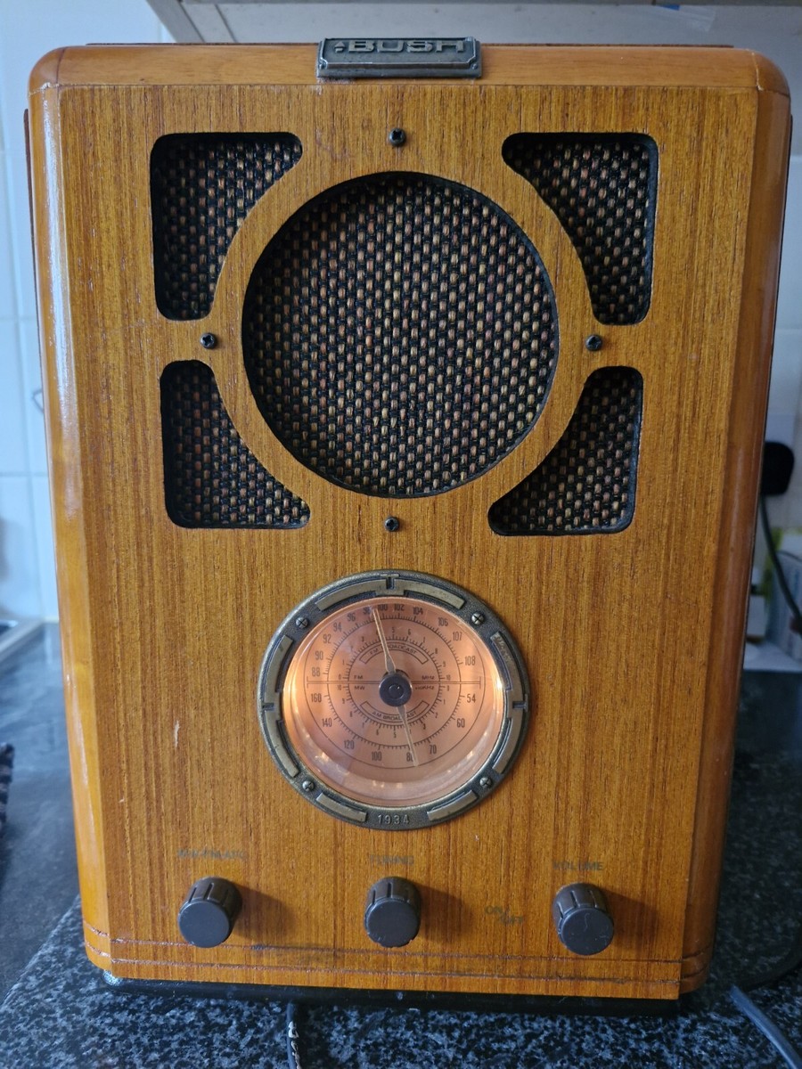 BUSH ラジオ レトロ Bush R701 FM/MW Analogue Radio Brown Wooden 1930s Retro Style Case