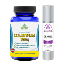 Colostrum 500mg Muscle Support Supplement 60 Caps & Deep Wrinkle Facial Serum