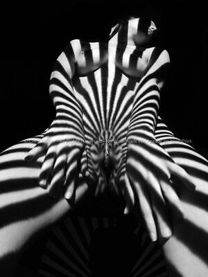 1151 Jal Black White Fine Art Nude Woman Striped Abstract Feminine Signed Maher Ebay