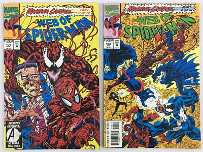 Spider-Man 2 Comic lot # 35 NM 9.4, # 36 NM- 9.2 Marvel 1993 Maximum Carnage