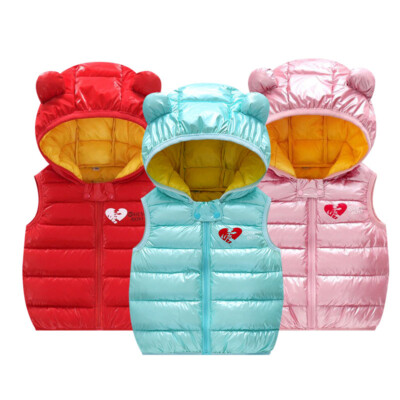 Children Warm Down Vest Autumn Baby Boys Girls Sleeveless Waistcoat Kids Outerwe
