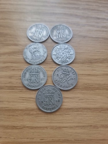 Six Pence Coins 7 Pcs Set 1922