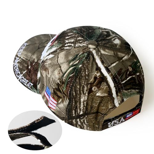 Cappello Trump 2024 Make America Great Again - Berretto Baseball Regolabile, Unisex, 65% Cotone, Con Bandiera USA Ricamata