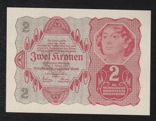 🇦🇹 Austria 2 KRONEN 1922 P#76 UNC * BANKNOTE - 第 1/2 張圖片