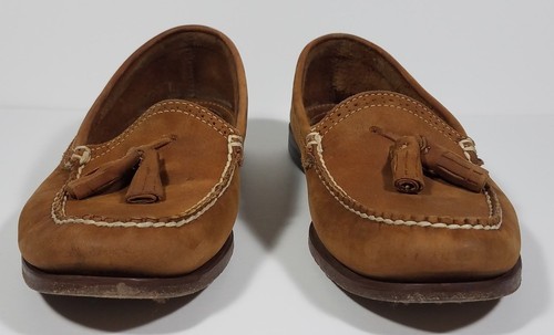 Stuart McGuire brown Handcrafted Italian leather slip on tassel shoes mens 8.5 - Picture 4 of 12