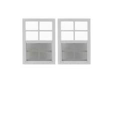 Shed Windows and More 2 Pack Shed Window 18" X 23" White Flush Playhouse Window