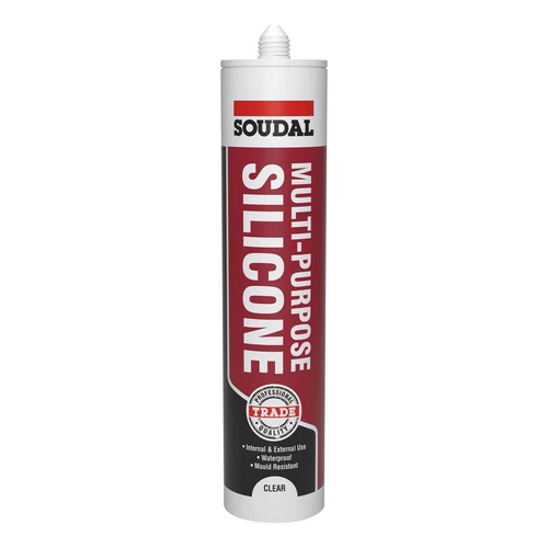 12X SOUDAL MULTI-PURPOSE SILICONE MOULD RESISTANT ACETOXY SILICONE SEALANT