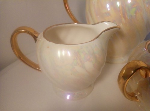 Vintage Sadler Teapot set- Cream Lustre Art Deco- 4 Items- Beautiful Rare GC - Picture 15 of 16