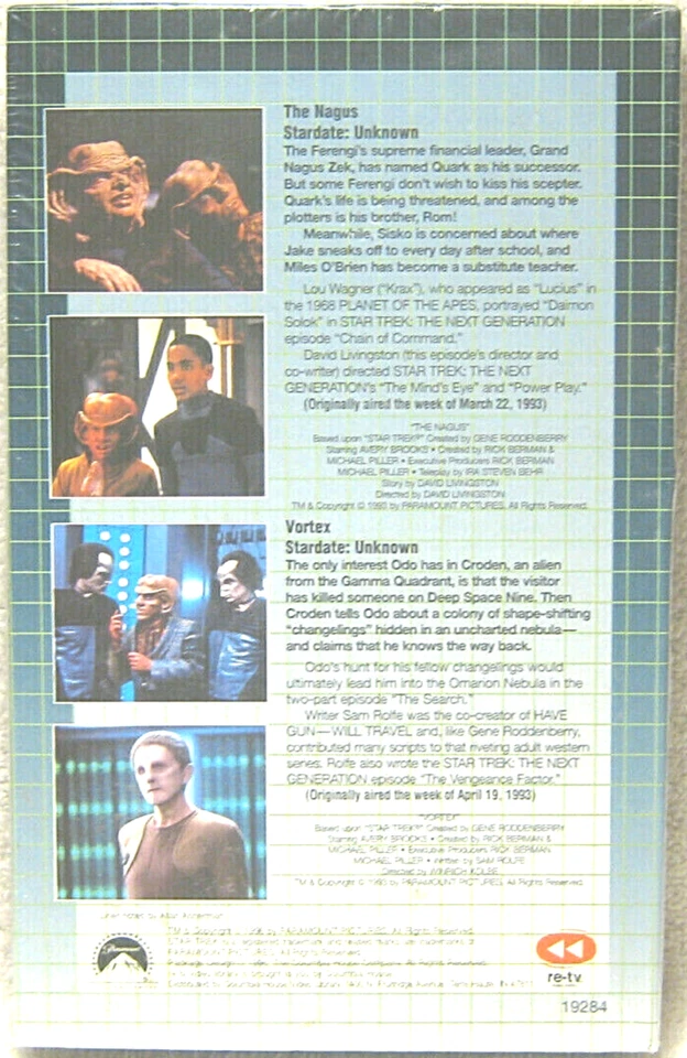 STAR TREK DEEP SPACE NINE - COLLECTORS EDITION VHS - THE NAGUS - VORTEX - NEW - Image 2 of 4