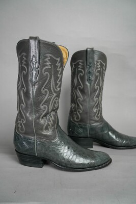 Vtg T.O. STANLEY Alligator Boots Size 9.5 D Men Custom Exotic Cowboy 1161