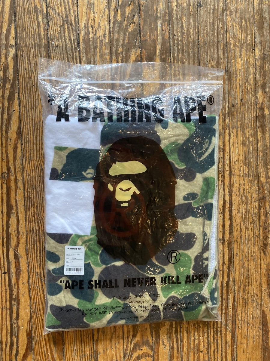 1107) A Bathing Ape ABC CAMO GREEN BAPE STA BEACH TOWEL 1F20182060