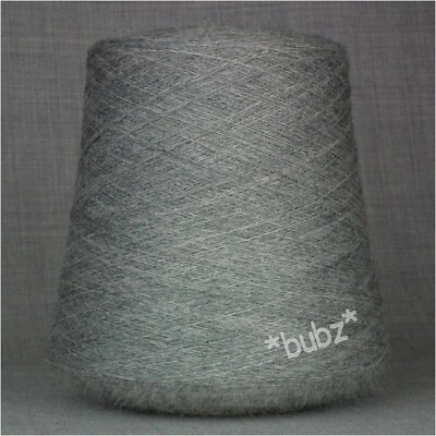 PURE MERINO WOOL YARN 2/30s LIGHT GREY 500g CONE LACEWEIGHT MACHINE KNITTING