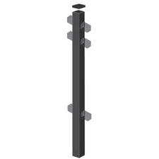 Barrette Outdoor Living Fence Line Post 2-1/2" X 2-1/2" X 7-1/3' Black Aluminum