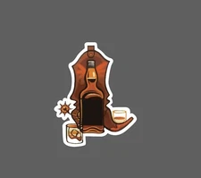 Cowboy Boot Sticker Whisky Waterproof Drinking Country Western Gift NEW