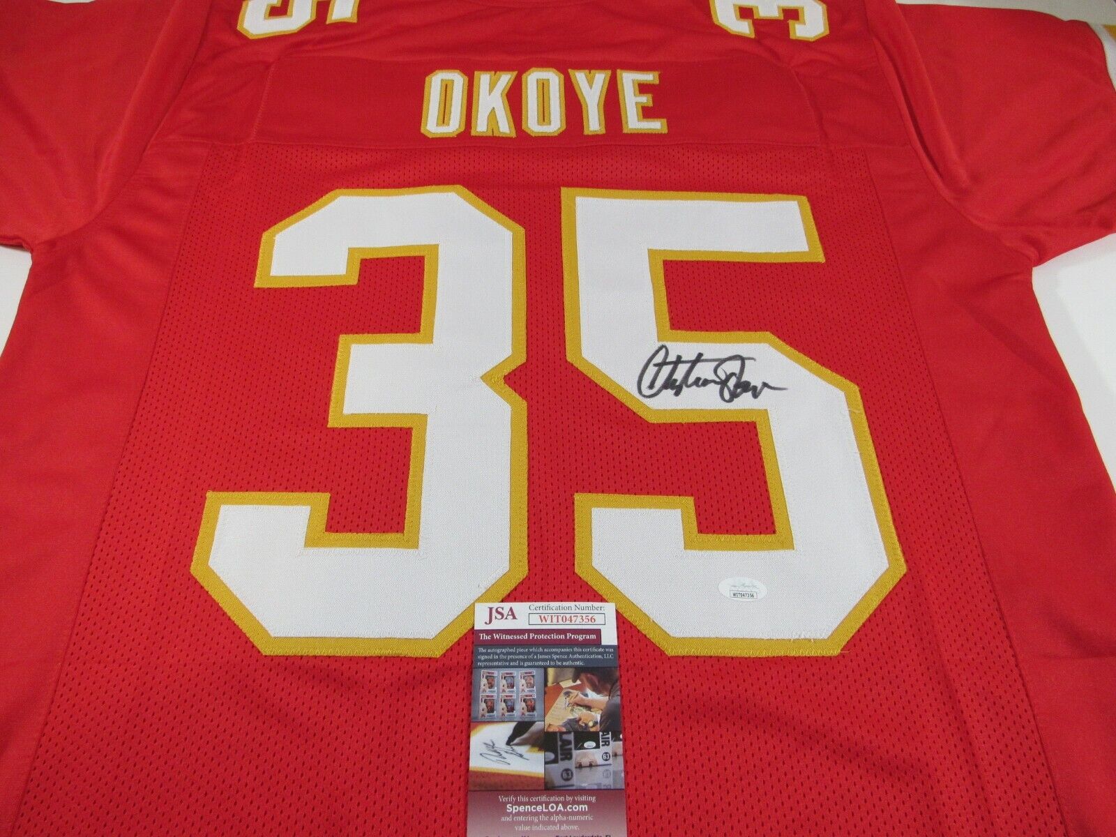 Kansas City Chiefs Christian Okoye Autograph Signed Jersey  Nige