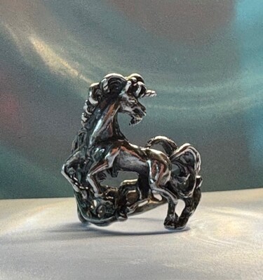 Unicorn Ring size  12.5 925 Fantasy Magic Medieval Collecter Original by JKL 301