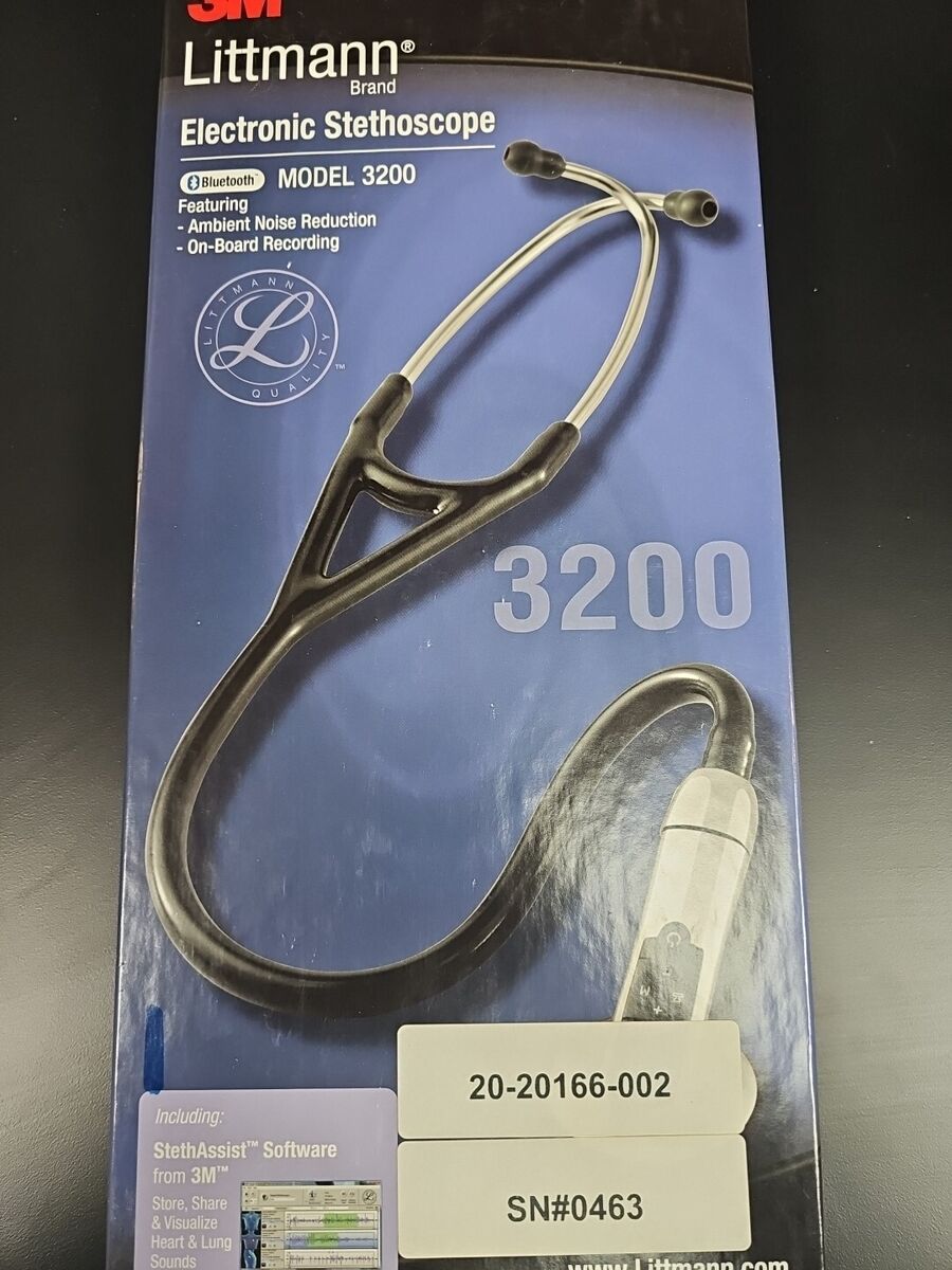 3M Littmann 3200 Electronic Stethoscope - Black Bluetooth 3M Littmann 3200 Electronic Stethoscope - Black Bluetooth