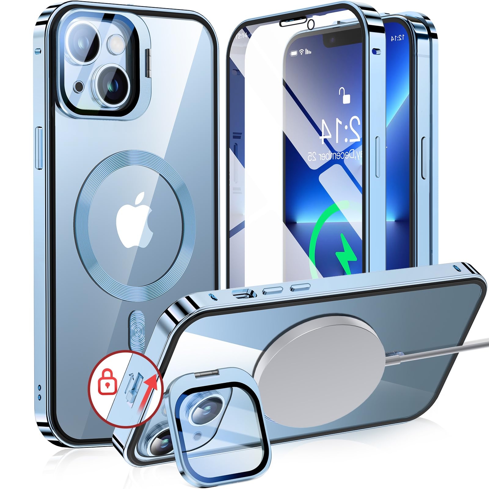 Integrated camera lens protection stand NIANGUO for iPhone 13 case MagSafe  197