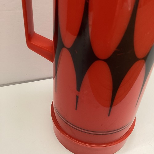Vtg Aladdin Red Black Diamond Vacuum Thermos 1 Pint with Mug Astro Nashville USA - Picture 9 of 14