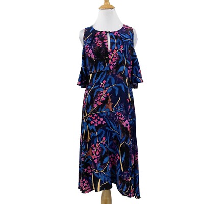 Maeve Dress Women 4 Multi Floral Elia Cold Shoulder Keyhole Fully Lined Back Zip