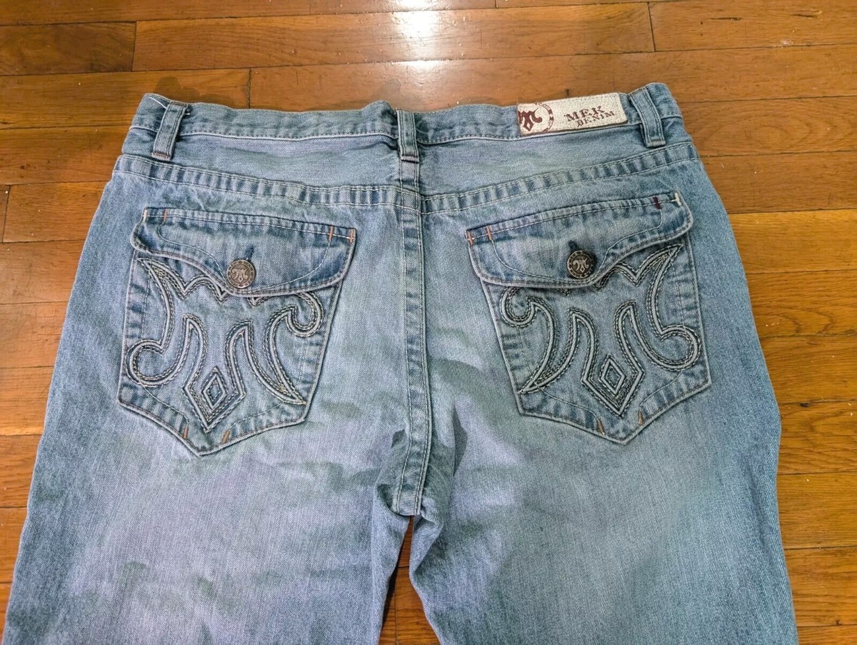 MEK DENIM Jeans Women's 40x27 Blue Curtis Boot Cut Y2K Adjusted