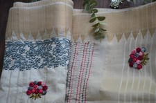  Hand embroidered,Indian saree , onam saree, vishu . kerala  durga pooja saree 
