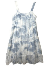Rails Amaya Dress XL Tiered Tie Dye Blue White A Line Cotton Beach Summer Clouds