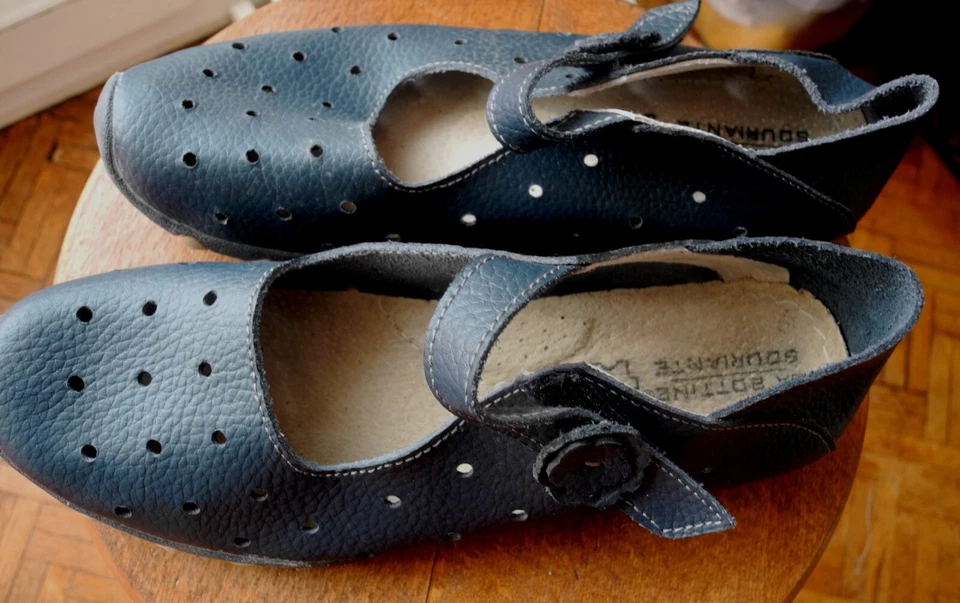 Chaussures hyper souples 37 LA BOTTINE SOURIANTE cuir grainé perforé - Photo 3/4