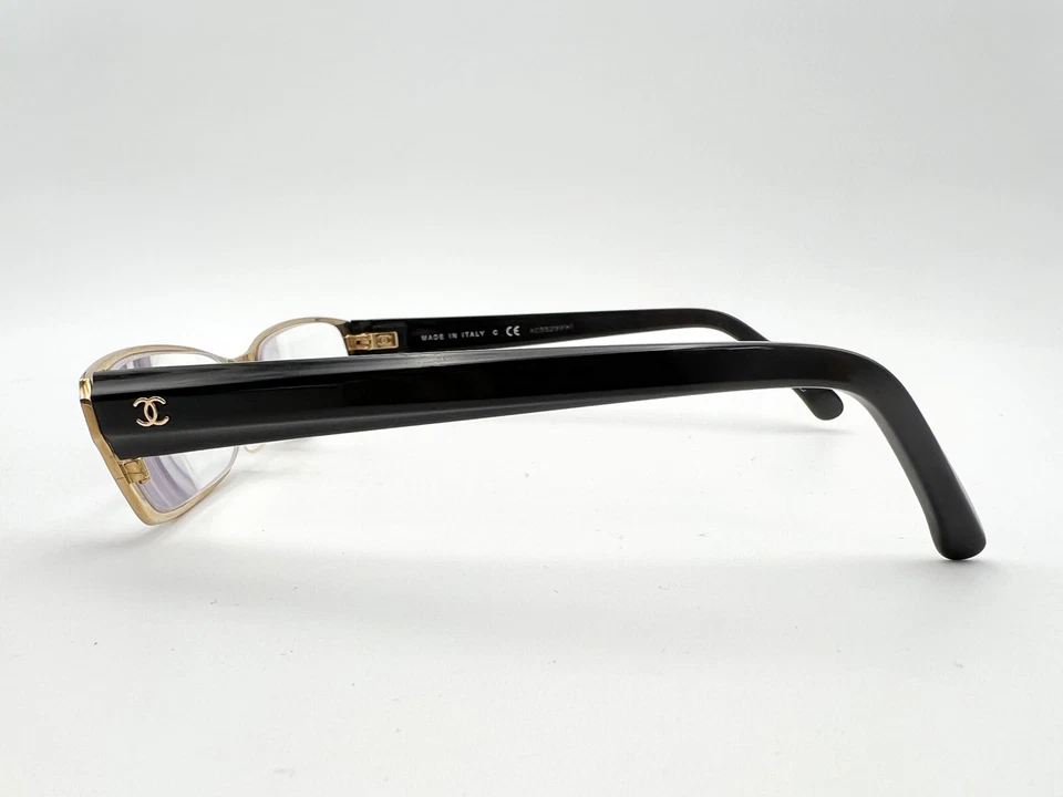 Auténticos marcos de gafas Chanel 2149-T 190 dorados 51[]16-140 negros Italia F839 Foto 3 de 4