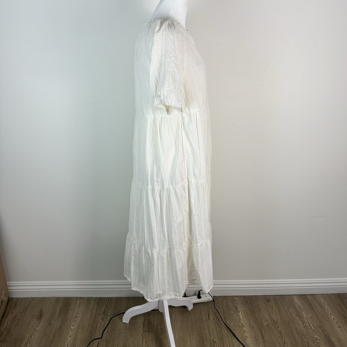 madewell beach dress Madewell Women's Dress Small White Midi Sundress Beach Vacation Hawaii Island
