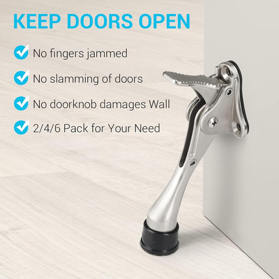 Heavy Duty Door Stopper Kickdown for Easy to Set & Release with One-Touch