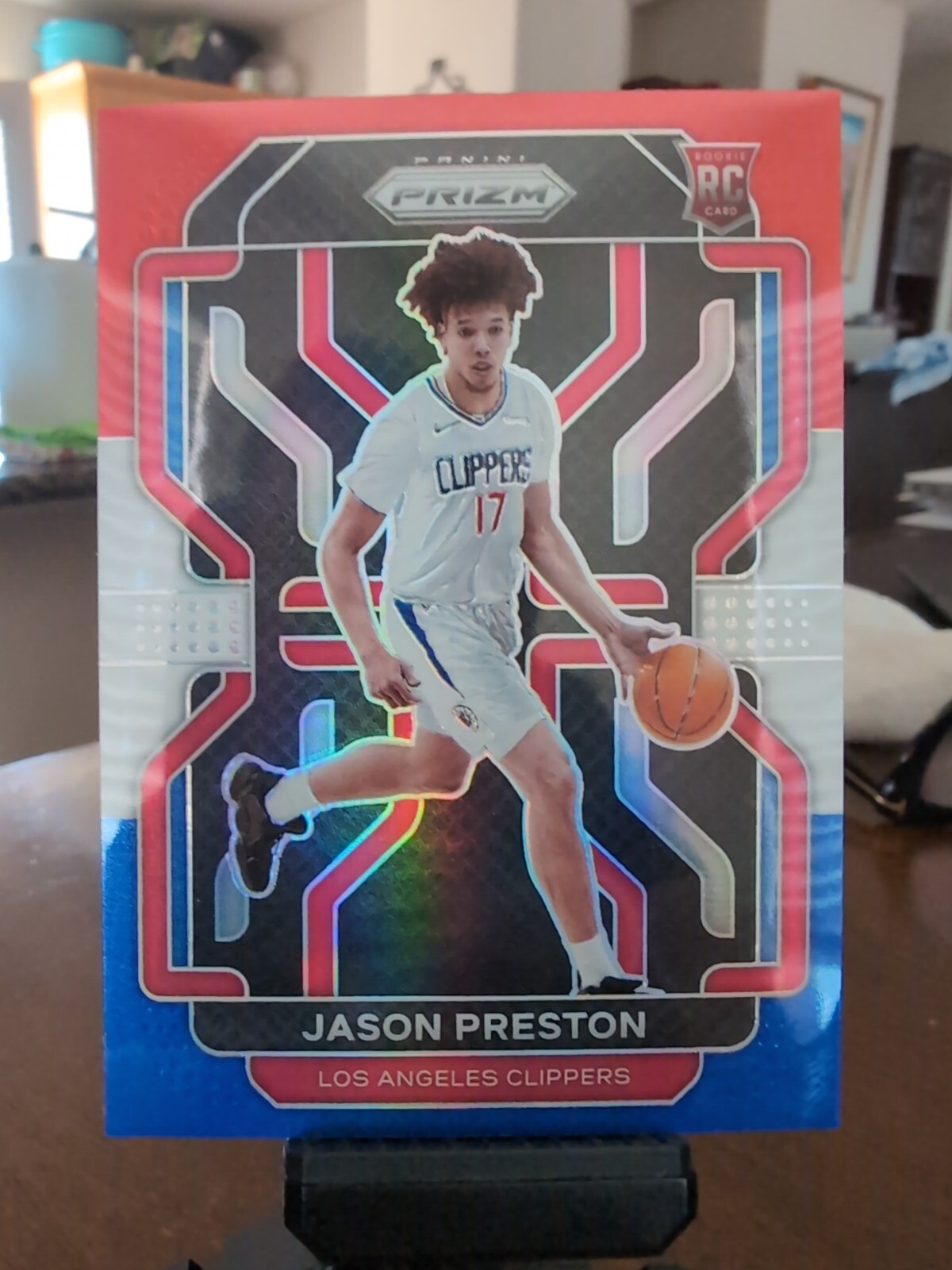 JASON PRESTON #327 RC 2021-22 PANINI PRIZM CLIPPERS Red White Blue NM