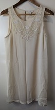 Joie Beige Embroidered Sleeveless Boho Tank Dress Size S
