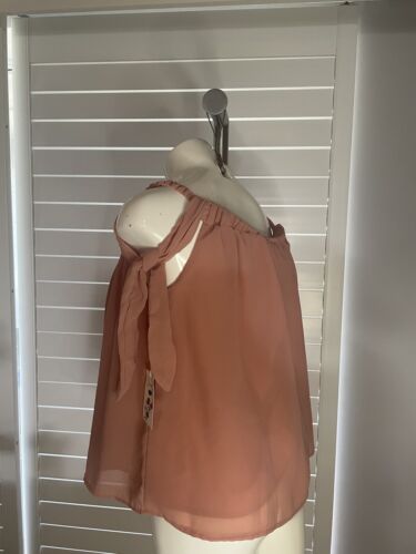 New Woman’s Poof Clothing Co Dusty Apricot Cold Shoulder Tank Blouse Top Size 1X - Picture 2 of 6