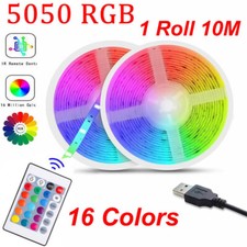 LED Strip Lights USB 1-20m 5050 RGB Colour Changing Tape for kitchen Cabinet, TV
