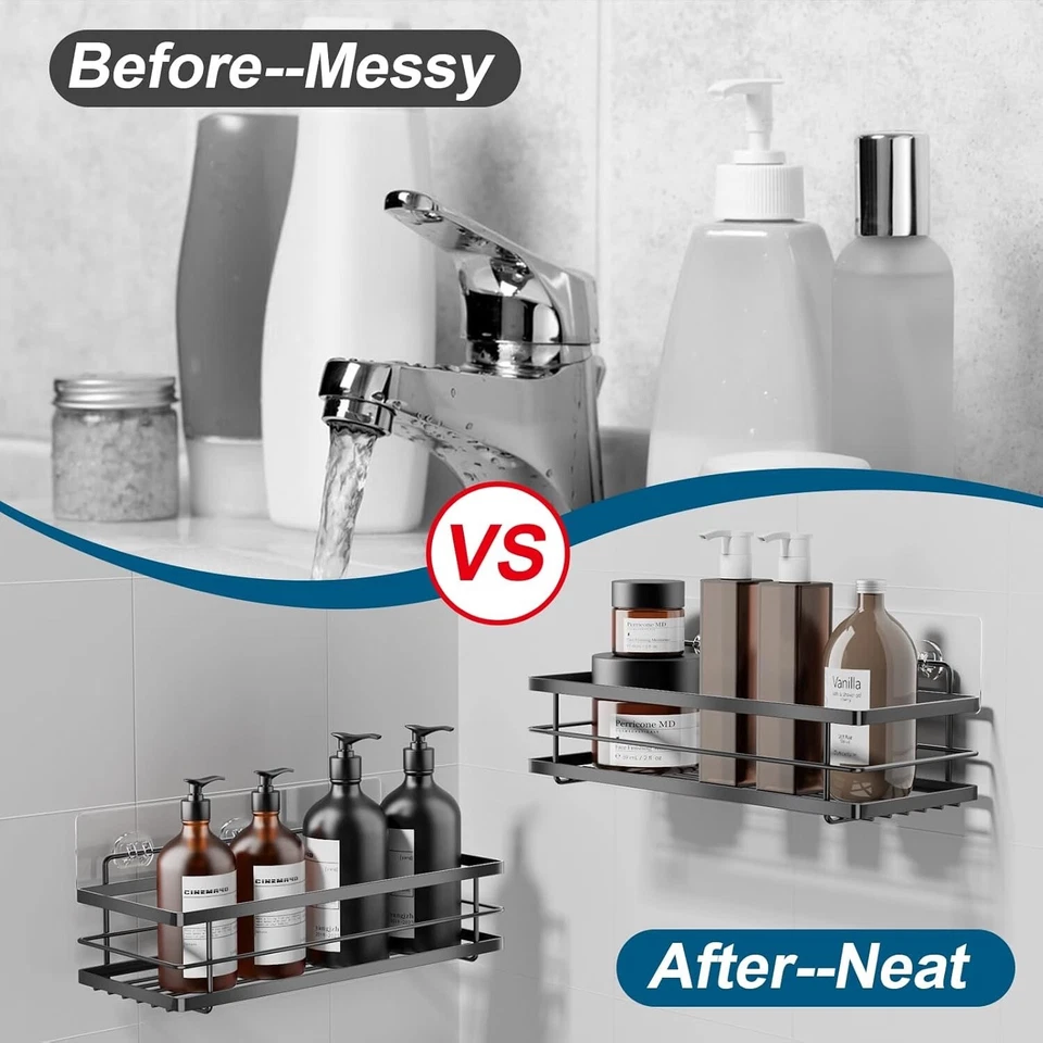 3 Pack Shower Caddy Shelf Bathroom Basket Bath Storage Holder Organizer Rack NEW - Image 4 of 4