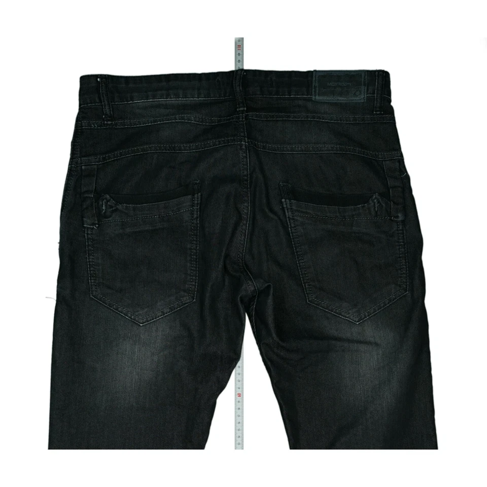 MERISH Herren Jeans Hose destroyed Slim Fit XL W36 L34 used look schwarz stretch - Bild 4 von 4